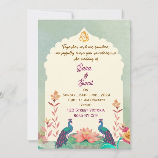 Indian Wedding Invitations Einladung (Vorderseite)