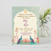 Indian Wedding Invitations Einladung (Stehend Vorderseite)
