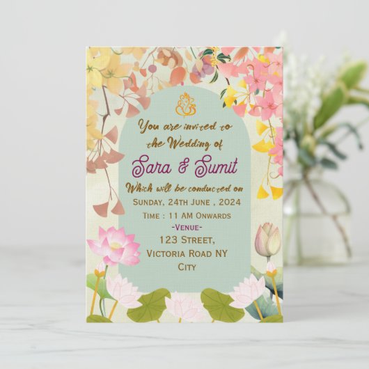 Indian Wedding Invitations  Einladung (Stehend Vorderseite)