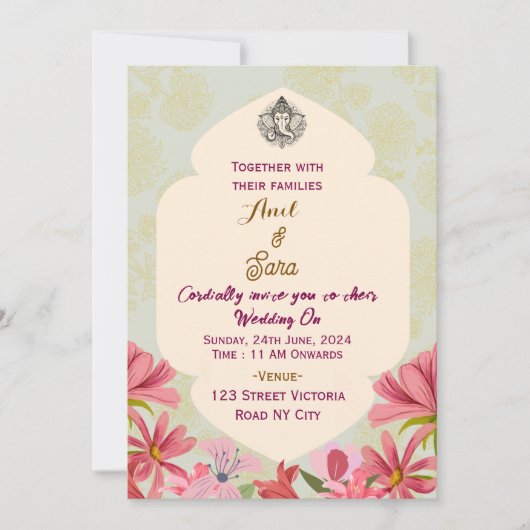 Indian Wedding Invitations Einladung (Vorderseite)