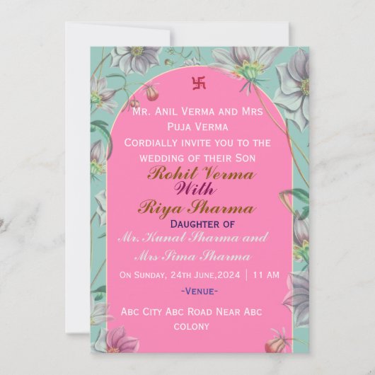 Indian Wedding Invitations Einladung (Vorderseite)