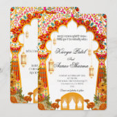 Indian Wedding Invitations for USA Einladung (Vorne/Hinten)