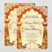 Indian Wedding Invitations for USA Einladung (Vorne/Hinten)