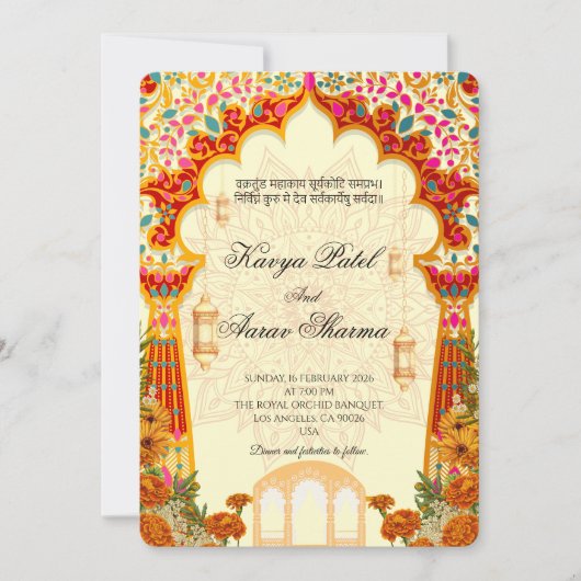 Indian Wedding Invitations for USA Einladung (Vorderseite)