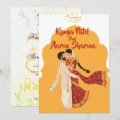 Indian Wedding Invitations for USA Einladung (Vorne/Hinten)