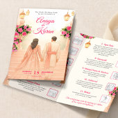 Indian Wedding Program Guide Hindu Zeremonie Shaad Flyer