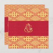 Indian Wedding Red And Yellow Reception Einladung (Vorne/Hinten)