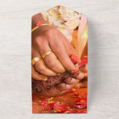 Indian Wedding Rose Blumenthema All In One Einladung (Außenbereich)