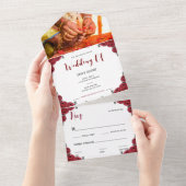 Indian Wedding Rose Blumenthema All In One Einladung (Abreißen)