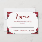 Indian Wedding Rose Blumenthema RSVP Karte (Vorderseite)