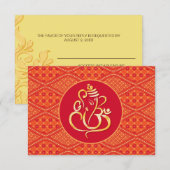 Indian Wedding RSVP Karte (Vorne/Hinten)