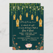 Indian Wedding Sangeet Night Ceremony Invitations  Einladung (Vorne/Hinten)
