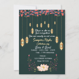 Indian Wedding Sangeet Night Ceremony Invitations  Einladung