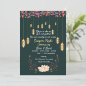 Indian Wedding Sangeet Night Ceremony Invitations  Einladung (Stehend Vorderseite)