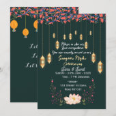Indian Wedding Sangeet Night Ceremony Invitations  Einladung (Vorne/Hinten)