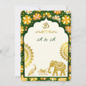 Indian Wedding Save the Date – Emerald ivory Gold Einladung (Rückseite)