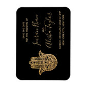 Indian Wedding Save the date Gold hamsa Henna Magnet (Vertikal)