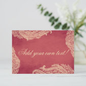 Indian Wedding, Table Cards, Platzkarten, Mehndi Einladung (Stehend Vorderseite)