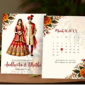 Indian Wedding with Traditional Bride & Groom Einladung