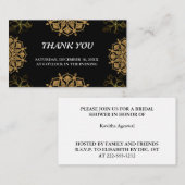 Indian Wedite Invite Damask Gold Winter Black Begleitkarte (Vorne/Hinten)