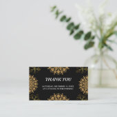Indian Wedite Invite Damask Gold Winter Black Begleitkarte (Stehend Vorderseite)
