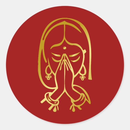 Indian Welcome Gesture - Namste Runder Aufkleber (Vorderseite)