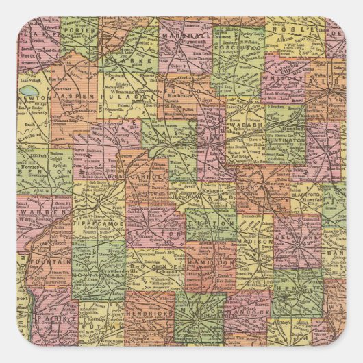 Indiana 10 quadratischer aufkleber (Vorderseite)