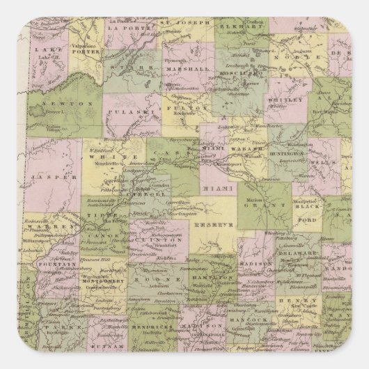 Indiana 12 quadratischer aufkleber (Vorderseite)