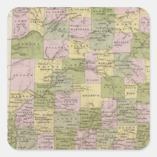 Indiana 12 quadratischer aufkleber