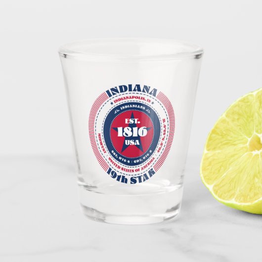 Indiana 15. Star Patriotic Shot Glas (Vorderseite)