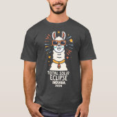 Indiana 2024 Solar Eclipse with a cool Llama Scoop T-Shirt (Vorderseite)