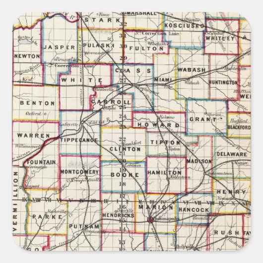 Indiana 2 quadratischer aufkleber (Vorderseite)