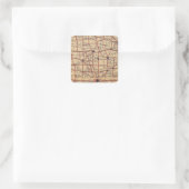 Indiana 5 quadratischer aufkleber (Tasche)