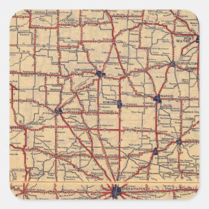 Indiana 5 quadratischer aufkleber