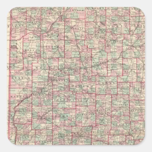 Indiana 8 quadratischer aufkleber (Vorderseite)
