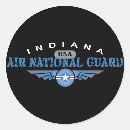 Indiana Air National Guard Runder Aufkleber (Vorderseite)