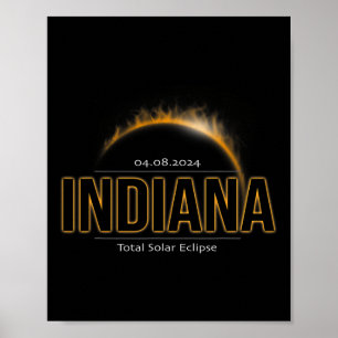 Indiana America April 2024 Weg von Totality Solar Poster