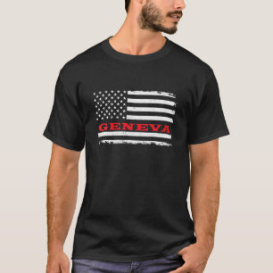 Indiana American Flag Genf USA Patriotic Souveni T-Shirt