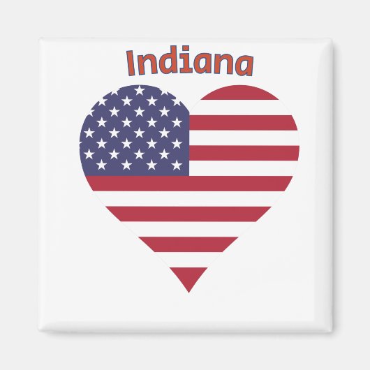 Indiana American Flag Herz Magnet (Vorne)