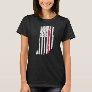 Indiana American Flag Staat Map Priotic 4t T-Shirt