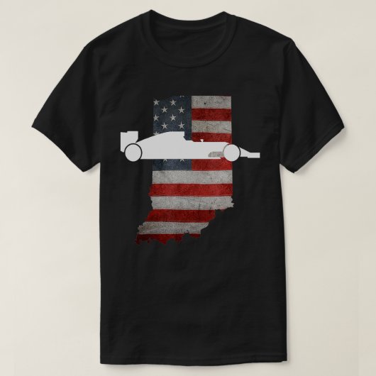 Indiana American Flag Staat mit Race T-Shirt (Design vorne)