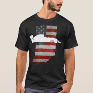 Indiana American Flag Staat mit Race T-Shirt