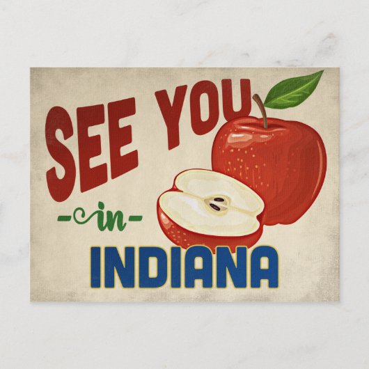 Indiana Apple - Vintage Travel Postkarte (Vorderseite)