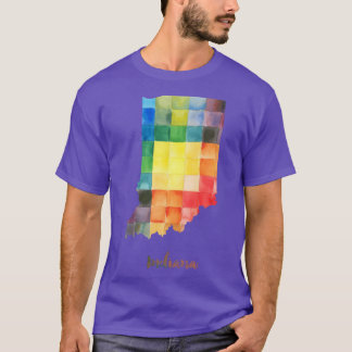 Indiana-Aquarell-Kartenmalerei Oversized T-Shirt