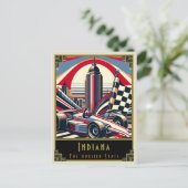 Indiana | Art Deco Postkarte (Stehend Vorderseite)