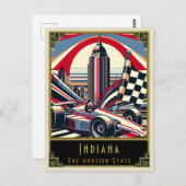 Indiana | Art Deco Postkarte (Vorne/Hinten)
