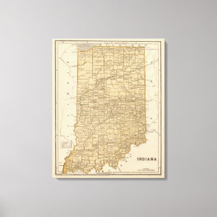 Indiana Atlas Karte Leinwanddruck
