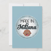 Indiana Baby Dusche African American Blue Baby Einladung (Rückseite)