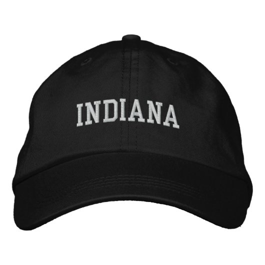 Indiana bestickte, anpassbare Cap Black Bestickte Kappe (Vorderseite)