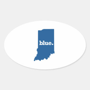 INDIANA BLauer STAAT Ovaler Aufkleber